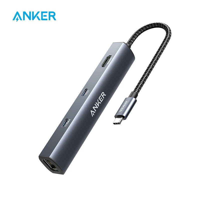 USB-концентратор Anker 6 в 1 65 Вт 4K HDMI Гбит/с Ethernet 2 порта USB 3 0 | Компьютеры и офис