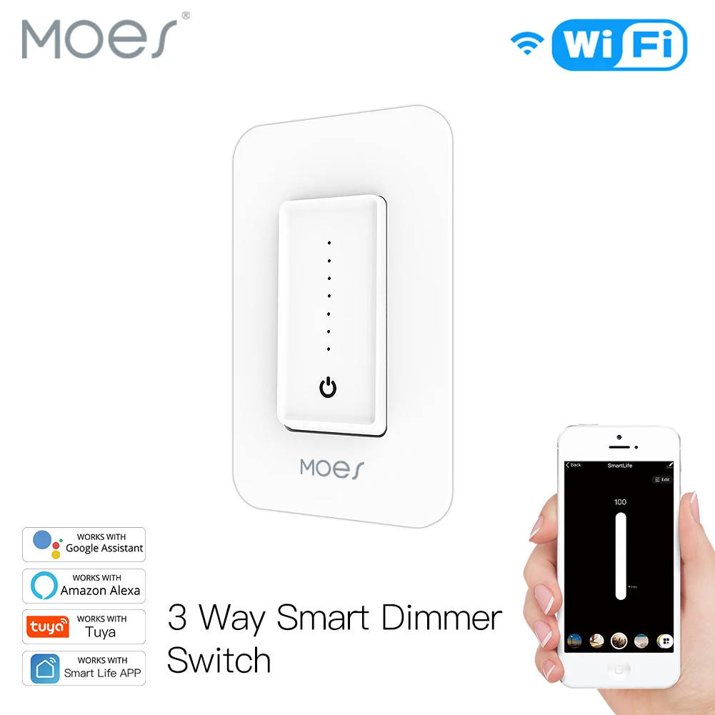 Single Pole/3 Way Smart Dimmer Switch Replace One Dimmable Only Multi-control Alexa Google Home Voice, Smart Life App Control
Single Pole/3 Way Smart Dimmer Switch Replace One Dimmable Only Multi-control Alexa Google Home Voice, Smart Life App Control