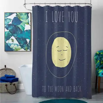 Shower Curtains hookless with Liner I Love You,Happy Faced Sleeping Moon Cozy Valentines Expression Peaceful Image, Cadet Blue
Shower Curtains hookless with Liner I Love You,Happy Faced Sleeping Moon Cozy Valentines Expression Peaceful Image, Cadet Blue