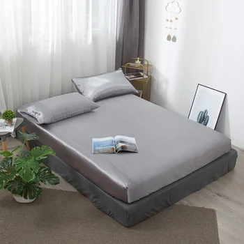 Solid color ice sheet bed cover set Four corners and elastic band sheets Adjustable size mattress set in various sizes sheets
Solid color ice sheet bed cover set Four corners and elastic band sheets Adjustable size mattress set in various sizes sheets