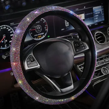 Car Steering Wheel Cover Crystal Rhinestone Black Silver 37-38CM Steering Wheel Auto Protectors For Women Girls Car Accessories 
Car Steering Wheel Cover Crystal Rhinestone Black Silver 37-38CM Steering Wheel Auto Protectors For Women Girls Car Accessories