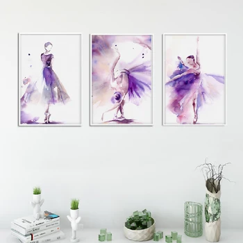 Watercolor Purple Beautiful Dancer Art Wall Pictures for girl's Living Room Canvas Painting Fashion Home Decoration No Frame
Watercolor Purple Beautiful Dancer Art Wall Pictures for girl's Living Room Canvas Painting Fashion Home Decoration No Frame