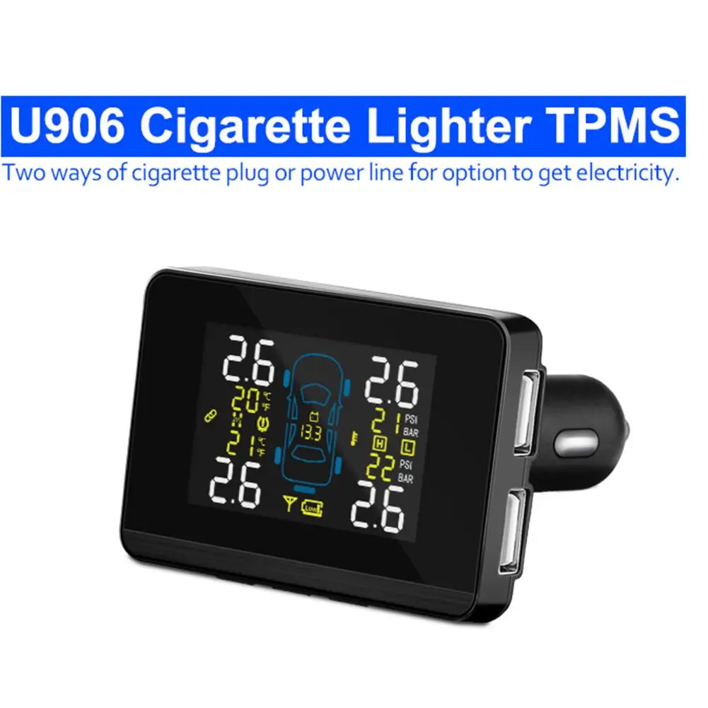 CAREUD U906 Universal Car TPMS Wireless Tire Pressure Monitoring System 4 Wheel Tires External Sensor Battery Replaceable LCD
CAREUD U906 Universal Car TPMS Wireless Tire Pressure Monitoring System 4 Wheel Tires External Sensor Battery Replaceable LCD