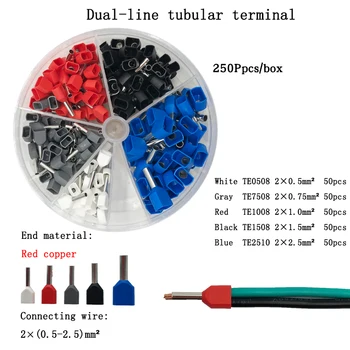 TE Dual-Line Tube Combination Set Needle-Shaped Cold-Pressed Parallel Red copper Wiring Terminal 2×0.5-6mm²
TE Dual-Line Tube Combination Set Needle-Shaped Cold-Pressed Parallel Red copper Wiring Terminal 2×0.5-6mm²
