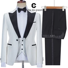 Cenne Des Graoom 2022 New Men Suits Set Satin Peak Lapel Tailor-Made Prom Tuxedo White 3 Pieces Wedding Groomsmen Costume Homme
Cenne Des Graoom 2022 New Men Suits Set Satin Peak Lapel Tailor-Made Prom Tuxedo White 3 Pieces Wedding Groomsmen Costume Homme