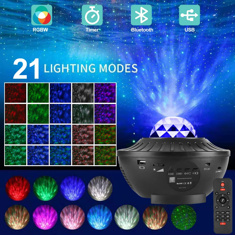21 Lights Sound-Activated Projector Lamp Bluetooth Music LED Night Light Player Timer Starry Projector Light Birthday Gift D30
21 Lights Sound-Activated Projector Lamp Bluetooth Music LED Night Light Player Timer Starry Projector Light Birthday Gift D30