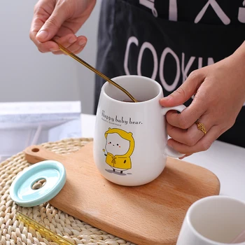 Ceramic Mug Cartoon Fashion Cute Tea Drinker with Spoon and lip for Birthday Gift
Ceramic Mug Cartoon Fashion Cute Tea Drinker with Spoon and lip for Birthday Gift