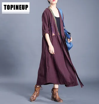 Spring Women's Retro Solid color Cardigan belt Over the knee Long Sleeve Trench Coat
Spring Women's Retro Solid color Cardigan belt Over the knee Long Sleeve Trench Coat