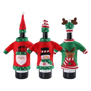 3Pcs Christmas Sweater Wine Bottle Cover Set With, Cute Christmas Gifts for Sweaters Birthday Party Crafts Decorations 
3Pcs Christmas Sweater Wine Bottle Cover Set With, Cute Christmas Gifts for Sweaters Birthday Party Crafts Decorations