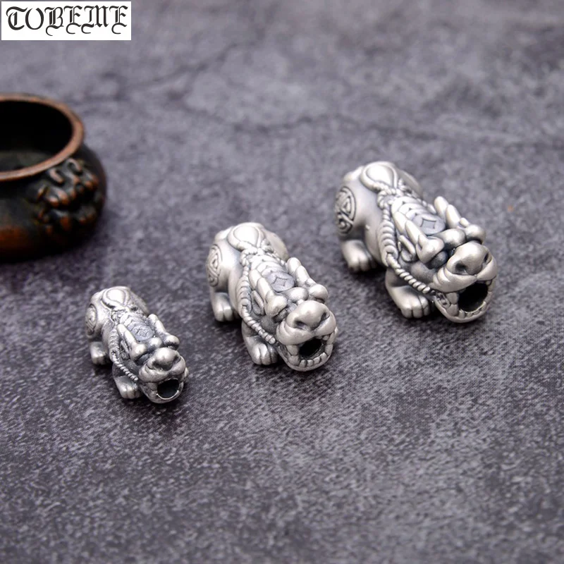100% 3D 999 Silver Pixiu Beads Vintage Pure Good Luck Fengshui Piyao Jewelry Wealth | Украшения и аксессуары