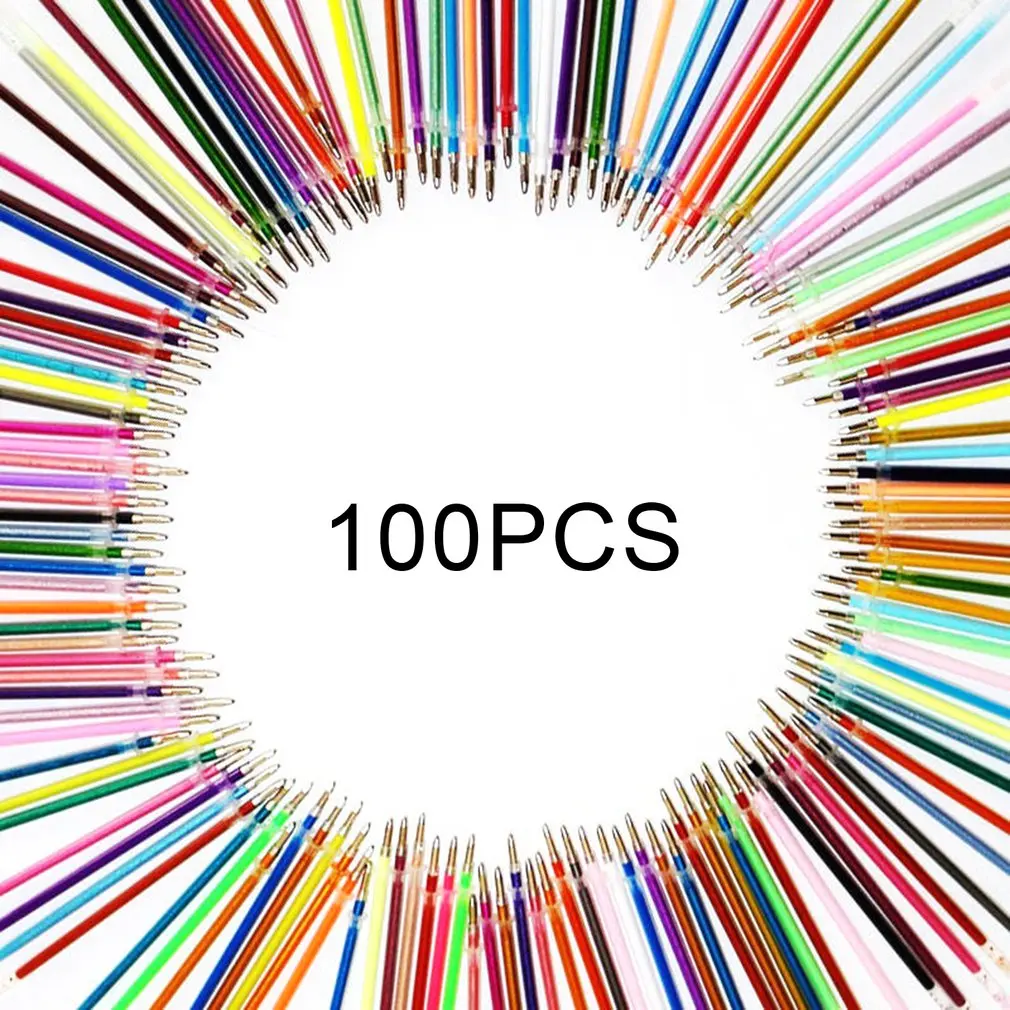 100 шт./компл. 1 0 мм многоцветный Заправка для гелевой ручки рисования с блестками