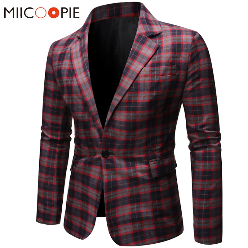 Plaid Printed Red Blazer Men Casual One Button Wedding Dress Masculino Slim Fit Formal Veste Costume Business Mens Blazer Jacket
Plaid Printed Red Blazer Men Casual One Button Wedding Dress Masculino Slim Fit Formal Veste Costume Business Mens Blazer Jacket