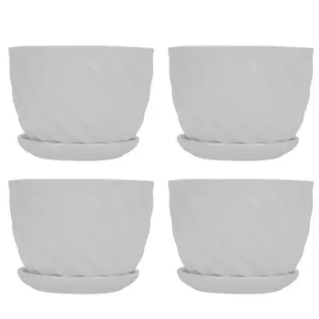 4pcs Screw Thread Pattern Flowerpot Delicate Modern Bonsai Planter Flower Pot Succulent Plant Container For Home Office Shop
4pcs Screw Thread Pattern Flowerpot Delicate Modern Bonsai Planter Flower Pot Succulent Plant Container For Home Office Shop