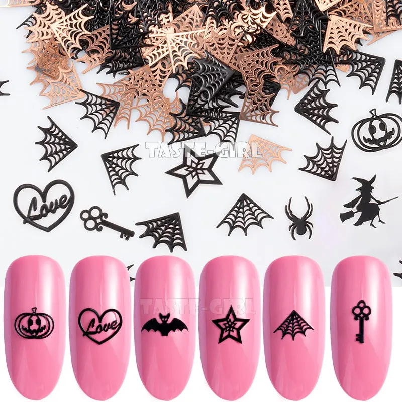 400PCS/Pack Halloween Pumpkin Face Witch Spider Web Bat Star Metallic Nail Sequins Brone Back Nail Art Slice Decoration Manicure
400PCS/Pack Halloween Pumpkin Face Witch Spider Web Bat Star Metallic Nail Sequins Brone Back Nail Art Slice Decoration Manicure