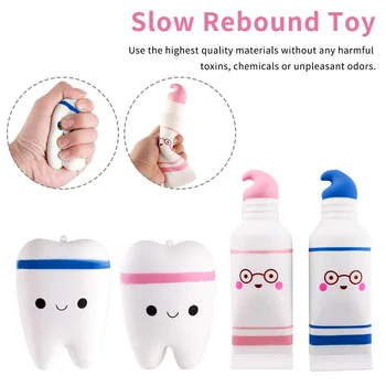 

1pc Adorable Jumbo Tooth Squishy Toy 11cm Simulation Cute Teeth Soft Squishy Super Slow Rising Squeeze Bread Kids Toys Gifts