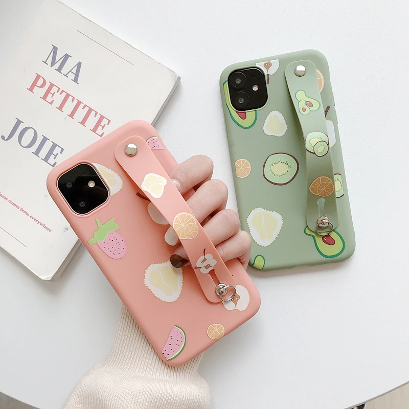 For Case iPhone 11 Fruit Wrist Strap Phone Case for Coque iPhone 11 Pro Max 7 8 6 6s X XR Xsmax Xs Cover TPU Stand Holder Funda
For Case iPhone 11 Fruit Wrist Strap Phone Case for Coque iPhone 11 Pro Max 7 8 6 6s X XR Xsmax Xs Cover TPU Stand Holder Funda