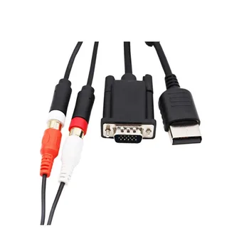 

1.8m Vga High Definition Cable For Sega Dc Dreamcast To Vga Monitor And Audio Rca + 3.5mm To 2-male Rca Adapter.