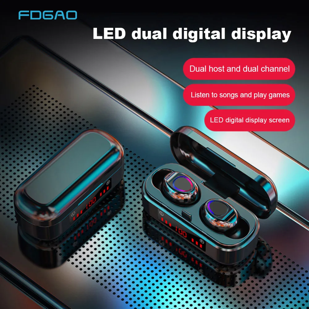 FDGAO TWS Bluetooth 5.0 Earphones Wireless Headphones With Microphone Charging Box Sports Waterproof Headsets For iOS Android
FDGAO TWS Bluetooth 5.0 Earphones Wireless Headphones With Microphone Charging Box Sports Waterproof Headsets For iOS Android