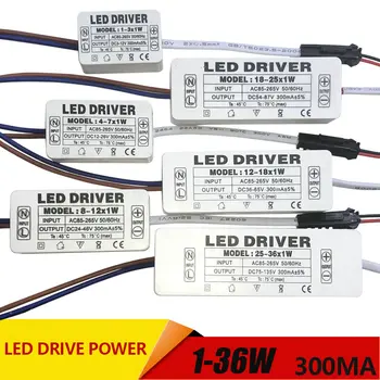 1-3W,4-7W,8-12W,12-18W,18-25W,25-36W LED driver power supply built-in constant current Lighting AC110-265V Output 300mA DC
1-3W,4-7W,8-12W,12-18W,18-25W,25-36W LED driver power supply built-in constant current Lighting AC110-265V Output 300mA DC