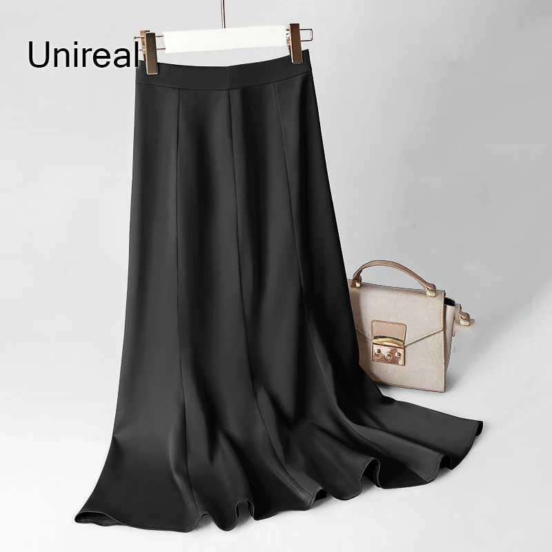 Unireal 2022 Women Satin Skirt Vintage Office Lady Solid Casual High Waist Silk Maxi Skirt
Unireal 2022 Women Satin Skirt Vintage Office Lady Solid Casual High Waist Silk Maxi Skirt