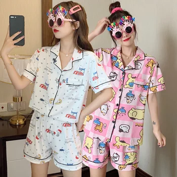 2020 Summer Short Sleeve Print Shorts Pajama Sets For Women Loungewear Sleepwear Suit Pyjamas Homewear Pijama Mujer Home Clothes
2020 Summer Short Sleeve Print Shorts Pajama Sets For Women Loungewear Sleepwear Suit Pyjamas Homewear Pijama Mujer Home Clothes