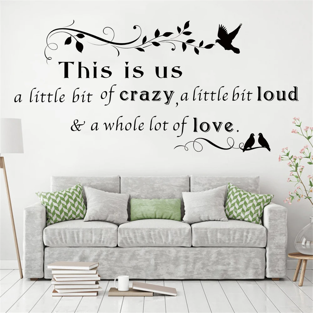 This is Us Crazy Loud Love Quotes Wall Stickers Family Lettering Decals Inspirational Saying Mural Livingroom Room Decor DW20953
This is Us Crazy Loud Love Quotes Wall Stickers Family Lettering Decals Inspirational Saying Mural Livingroom Room Decor DW20953