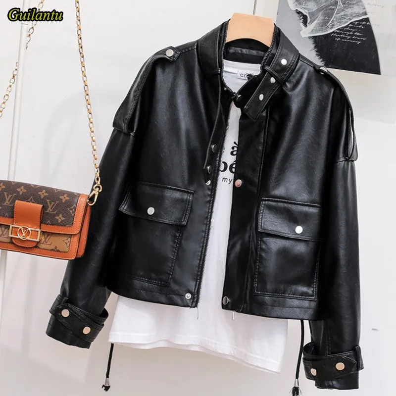 Guilantu Faux Leather Jacket Women Spring Loose Short Coat Female Mandarin Collar Zipper Motorcycle Biker Bomber Ladies Jackets
Guilantu Faux Leather Jacket Women Spring Loose Short Coat Female Mandarin Collar Zipper Motorcycle Biker Bomber Ladies Jackets