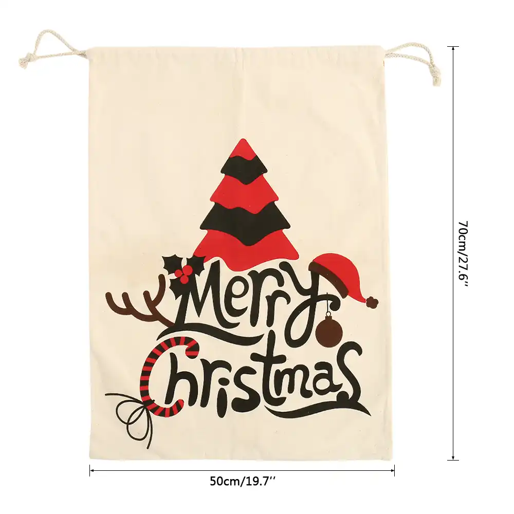 santa claus bag custom christmas linen gift bags drawstring