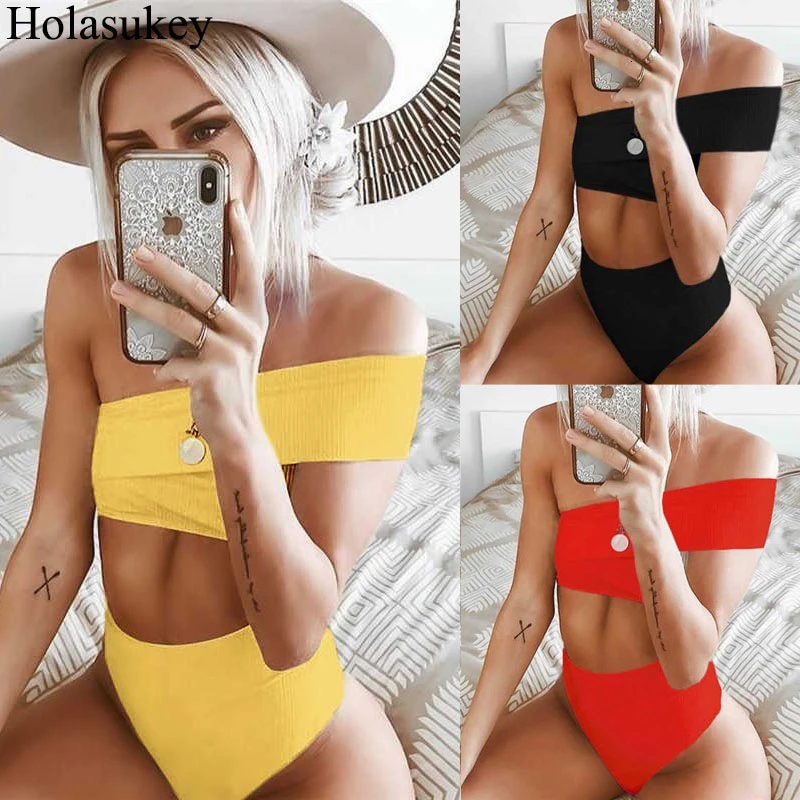 HolaSukey 2019 Swimwear Sexy Bikini Set Women Bikini Swimsuit Solid Backless High Waist Brazilian Bathing Suit Beachwear Biquini
HolaSukey 2019 Swimwear Sexy Bikini Set Women Bikini Swimsuit Solid Backless High Waist Brazilian Bathing Suit Beachwear Biquini