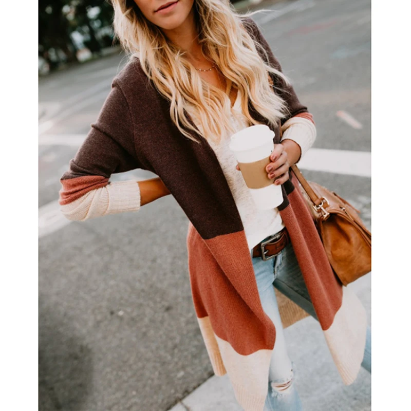 Sovalro Contrast Color Patchwork Women Sweater Autumn Long Sleeve Knitted Cardigan Femme Sweater Plus Size Casual Outwear Coat
Sovalro Contrast Color Patchwork Women Sweater Autumn Long Sleeve Knitted Cardigan Femme Sweater Plus Size Casual Outwear Coat