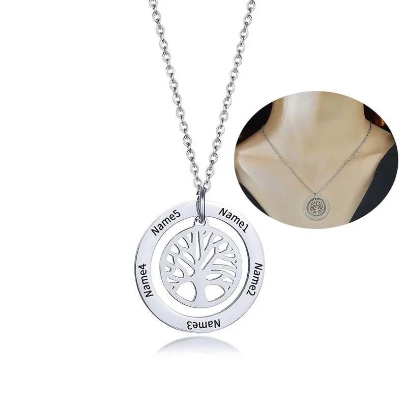 Tree Of Life Necklaces Custom Name Stainless Steel Rotatable Double Rounds Pendant Necklace For Women Men Gift Collar
Tree Of Life Necklaces Custom Name Stainless Steel Rotatable Double Rounds Pendant Necklace For Women Men Gift Collar