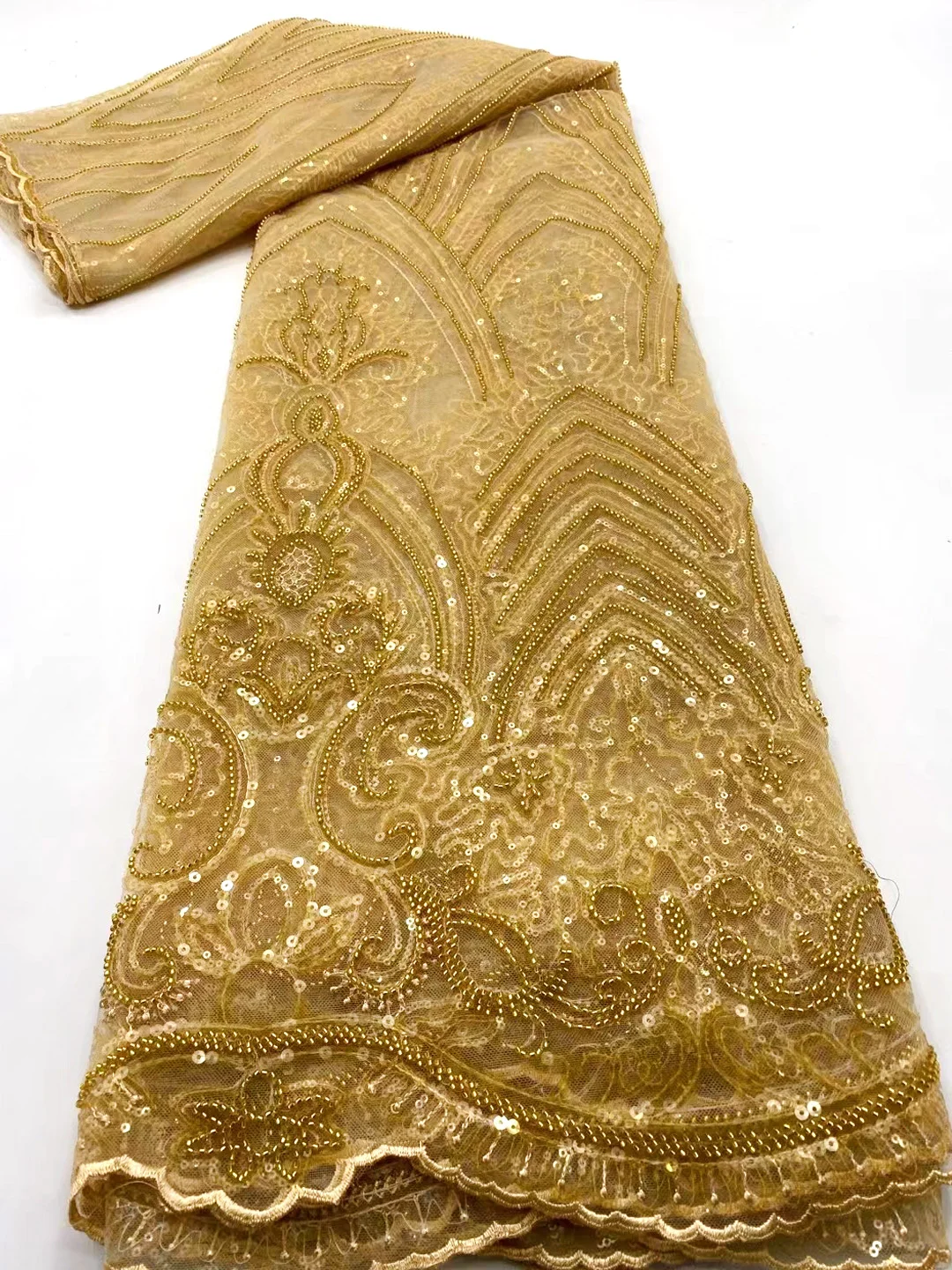 Gold Handmade Beaded Lace Latest African Lace Fabric 2022 High Quality Embroidery French Nigerian Lace Fabrics For Sewing XH5067
Gold Handmade Beaded Lace Latest African Lace Fabric 2022 High Quality Embroidery French Nigerian Lace Fabrics For Sewing XH5067