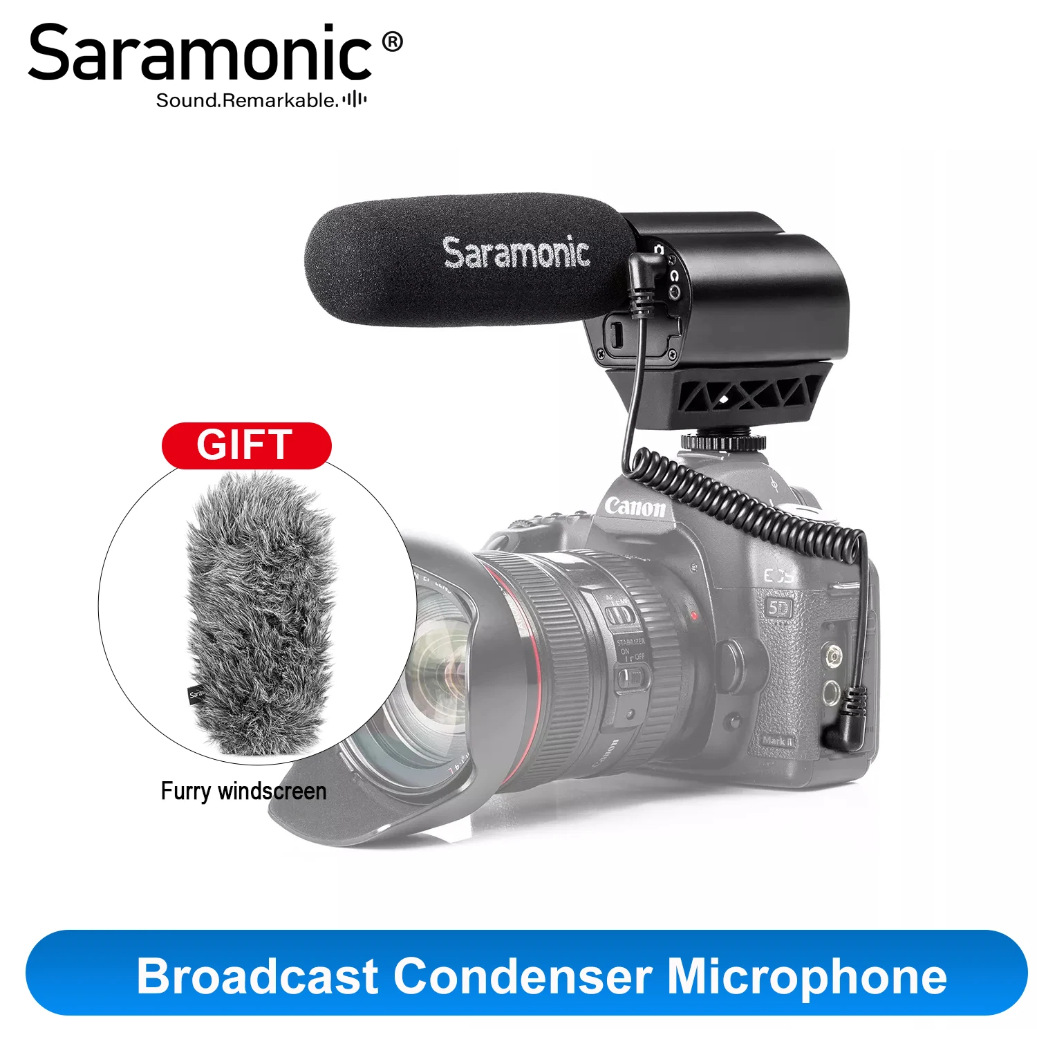 Фото Saramonic VMIC супер кардиоидный дробовик конденсаторный видеомикрофон и пушистые
