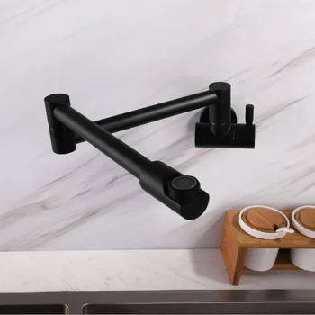 Dumb black wall universal rotary single cold faucet copper single folding kitchen faucet
Dumb black wall universal rotary single cold faucet copper single folding kitchen faucet