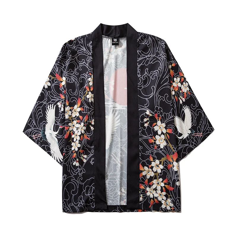 2020 Новое мужское модное кимоно с принтом японское традиционное кардиган harajuku