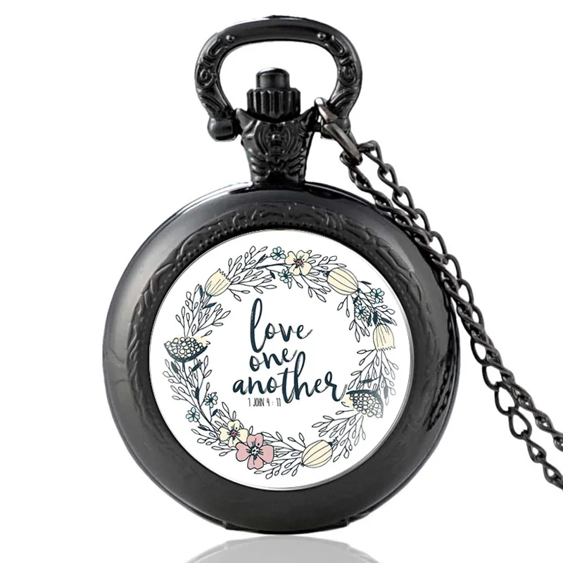 Bible Quotations Love One Another Quartz Pocket Watch Men Women Glass Dome High Quality Pendant Necklace Hours Clock Gifts
Bible Quotations Love One Another Quartz Pocket Watch Men Women Glass Dome High Quality Pendant Necklace Hours Clock Gifts