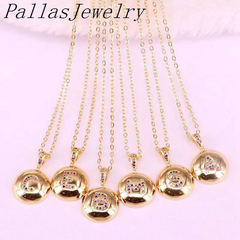 10Pcs Rainbow Colorful Cubic Zirconia Micro pave Charm Letter Round Pendant Gold Color necklace
10Pcs Rainbow Colorful Cubic Zirconia Micro pave Charm Letter Round Pendant Gold Color necklace