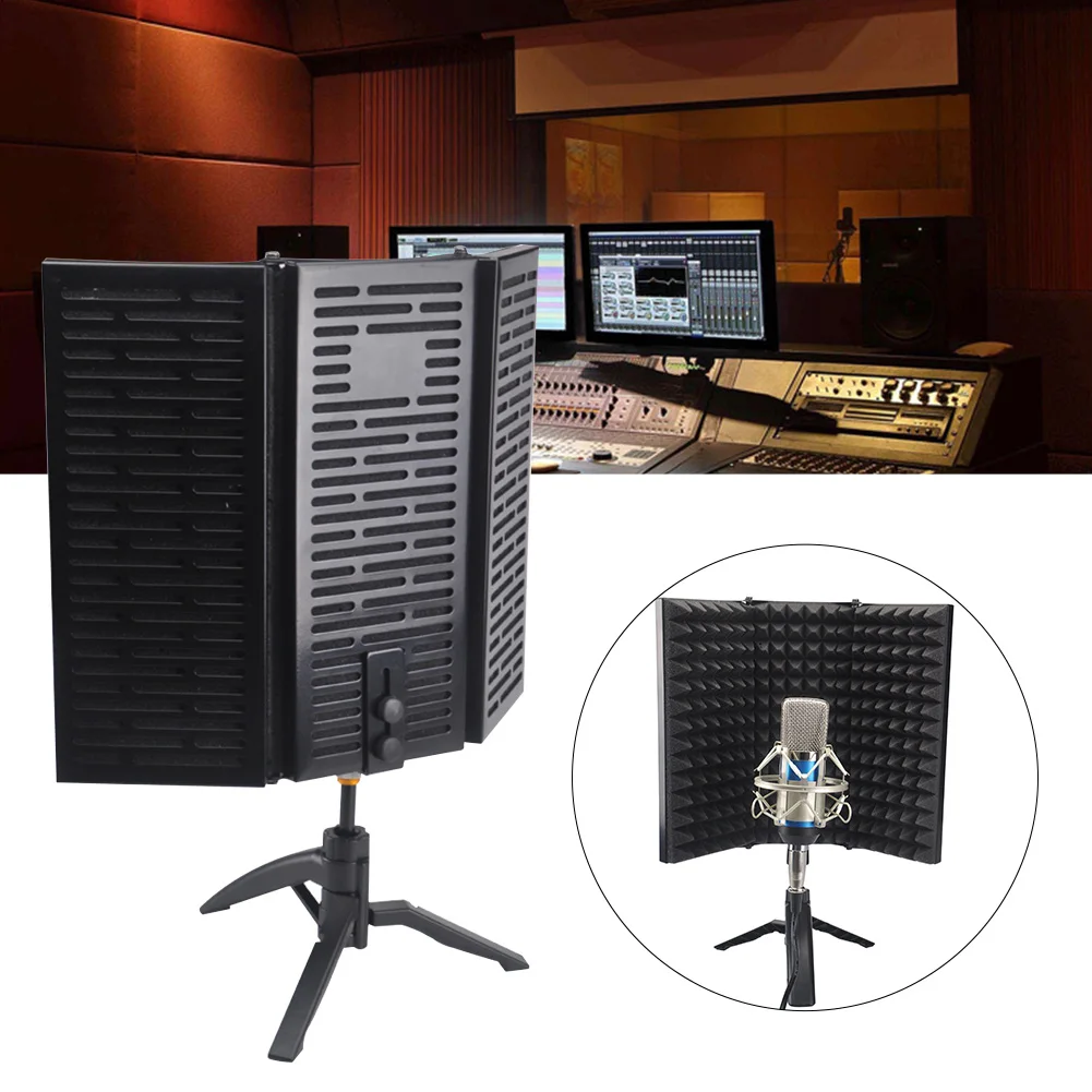 Microphone Noise Reduction Studio Recording Soundproof Tabletop Compact With Tripod Stand Isolation Shield Easy Install Foldable
Microphone Noise Reduction Studio Recording Soundproof Tabletop Compact With Tripod Stand Isolation Shield Easy Install Foldable