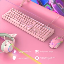 New cute pink wired membrane keyboard and mouse set is suitable for computer notebooks as gifts for girls
New cute pink wired membrane keyboard and mouse set is suitable for computer notebooks as gifts for girls