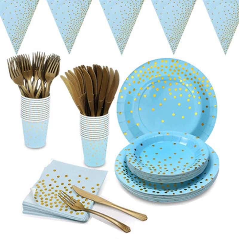 Blue Gold Foil Birthday Party Disposable Weeding Party Adult Decoration Disposable Paper Cup Plate Set Party Decoration Set
Blue Gold Foil Birthday Party Disposable Weeding Party Adult Decoration Disposable Paper Cup Plate Set Party Decoration Set
