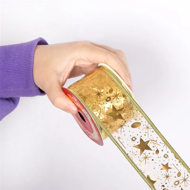 10yard/roll Gold Musical Note Star Printed Organza Ribbon Christmas Party Decoration New Year Christmas Gift Wrapping Bow Decor
10yard/roll Gold Musical Note Star Printed Organza Ribbon Christmas Party Decoration New Year Christmas Gift Wrapping Bow Decor