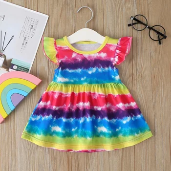 New Toddler Kids Baby Girls Dress Fly Sleeve Colorful Rainbow Striped Dresses for Girl Fashion A-line Sundress Summer Clothing
New Toddler Kids Baby Girls Dress Fly Sleeve Colorful Rainbow Striped Dresses for Girl Fashion A-line Sundress Summer Clothing
