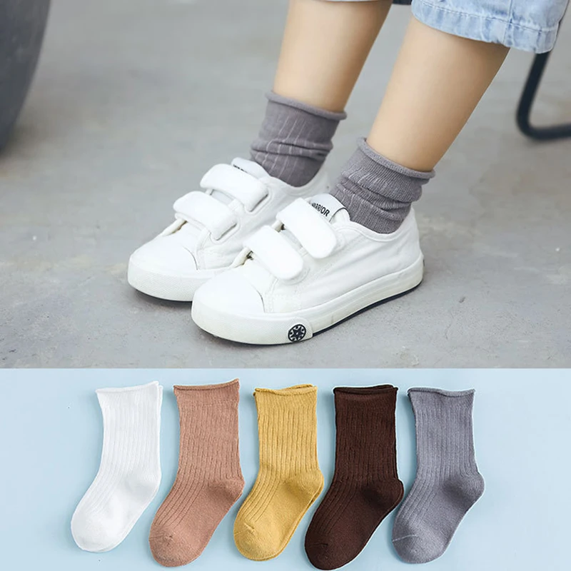 5 Pairs / Lot Baby Socks Autumn Spring Curled Baby Socks Cotton Tube Solid Color Socks Fashion Children Kids Socks 0-12Y 
5 Pairs / Lot Baby Socks Autumn Spring Curled Baby Socks Cotton Tube Solid Color Socks Fashion Children Kids Socks 0-12Y