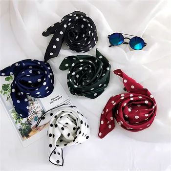 70x70cm Black White Small Square Polka Dot Neck Collar Scarf Foulard Femme Handbag Decoration Silk Stain Head Scarfs for Ladies 
70x70cm Black White Small Square Polka Dot Neck Collar Scarf Foulard Femme Handbag Decoration Silk Stain Head Scarfs for Ladies