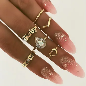 7Pcs Simple Geometric Moon Charm Rings for Women Punk Fashion Party Decor Boho Joint Finger Rings Set Jewelry Accessories
7Pcs Simple Geometric Moon Charm Rings for Women Punk Fashion Party Decor Boho Joint Finger Rings Set Jewelry Accessories