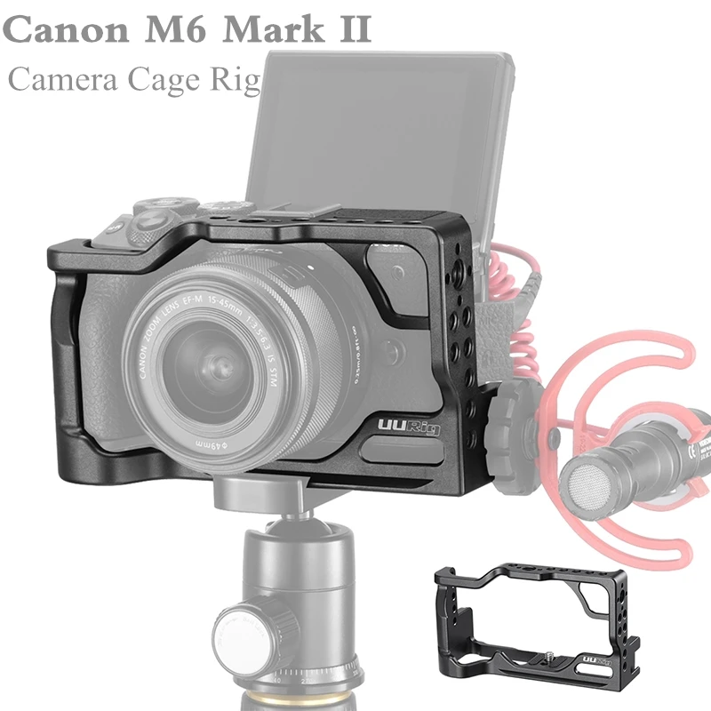 UURig Camera Cage for Canon M6 Mark II Protective Extension Housing Rig 1/4'' for LED Light Microphone Top Handle Monitor Vlog
UURig Camera Cage for Canon M6 Mark II Protective Extension Housing Rig 1/4'' for LED Light Microphone Top Handle Monitor Vlog