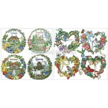 Four Seasons Wreath patterns Counted Cross Stitch 11CT 14CT 18CT DIY Cross Stitch Kits Embroidery Needlework Sets home decor
Four Seasons Wreath patterns Counted Cross Stitch 11CT 14CT 18CT DIY Cross Stitch Kits Embroidery Needlework Sets home decor