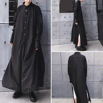 2020 Spring Men Long Shirt Long Sleeve Lapel Punk Muslim Loose Long Style Tops Kaftan Streetwear Split Hem Dress Shirts S-5XL
2020 Spring Men Long Shirt Long Sleeve Lapel Punk Muslim Loose Long Style Tops Kaftan Streetwear Split Hem Dress Shirts S-5XL