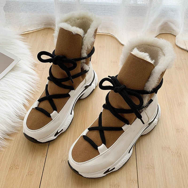 

Moxxy Designer High Top Winter Sneakers Women 2020 New Casual Warm Fur Chunky Sneakers Black Khaki Fashion Platform Shoes Woman
