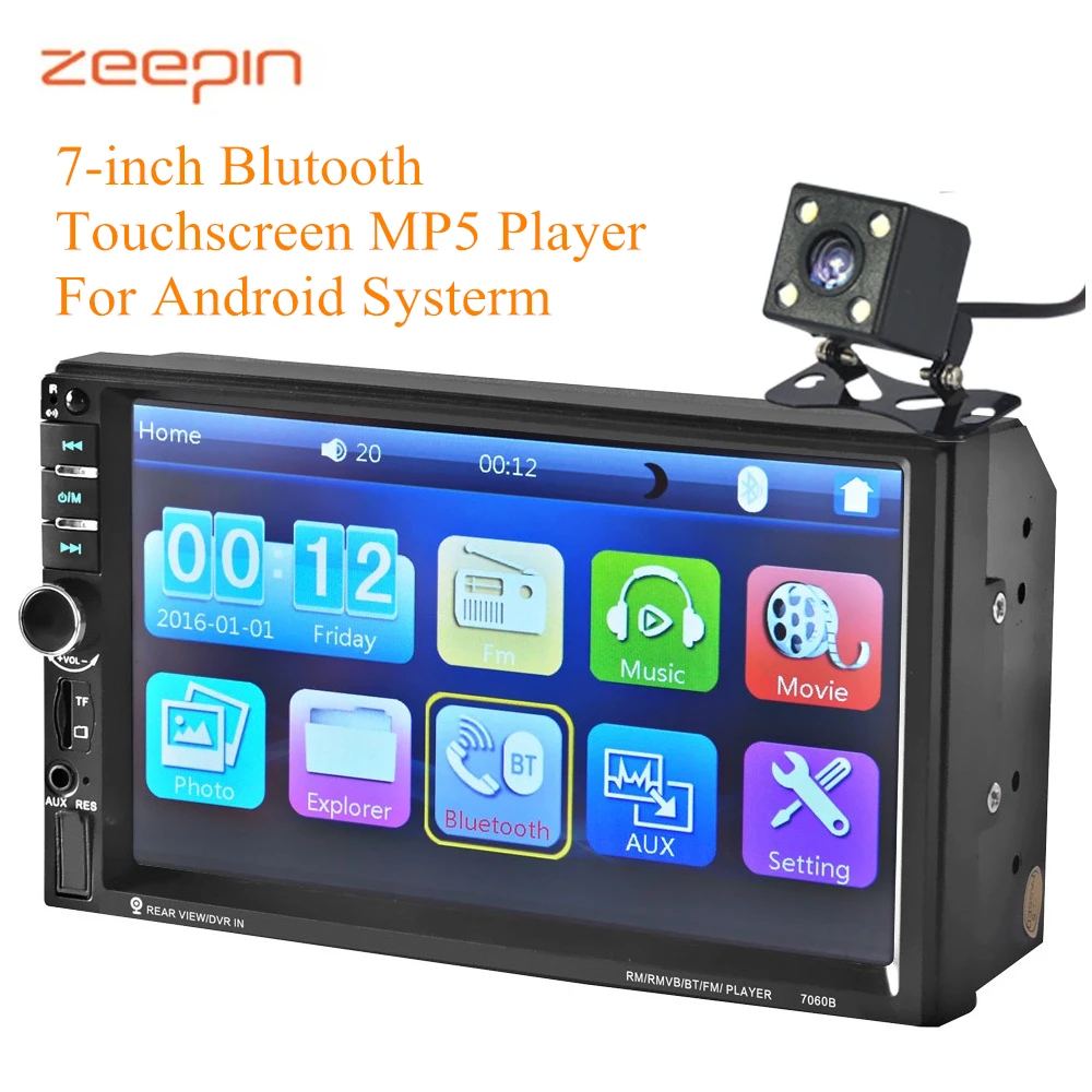 Zeepin 7060B Bluetooth Auto MP5 Player 7-inch HD Touchscreen USB Charging Android Systerm Car Multimedia System with Rear Camera
Zeepin 7060B Bluetooth Auto MP5 Player 7-inch HD Touchscreen USB Charging Android Systerm Car Multimedia System with Rear Camera
